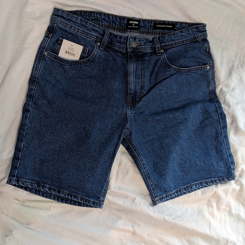 NWOT Cotton On Men's 8" Straight Denim Short